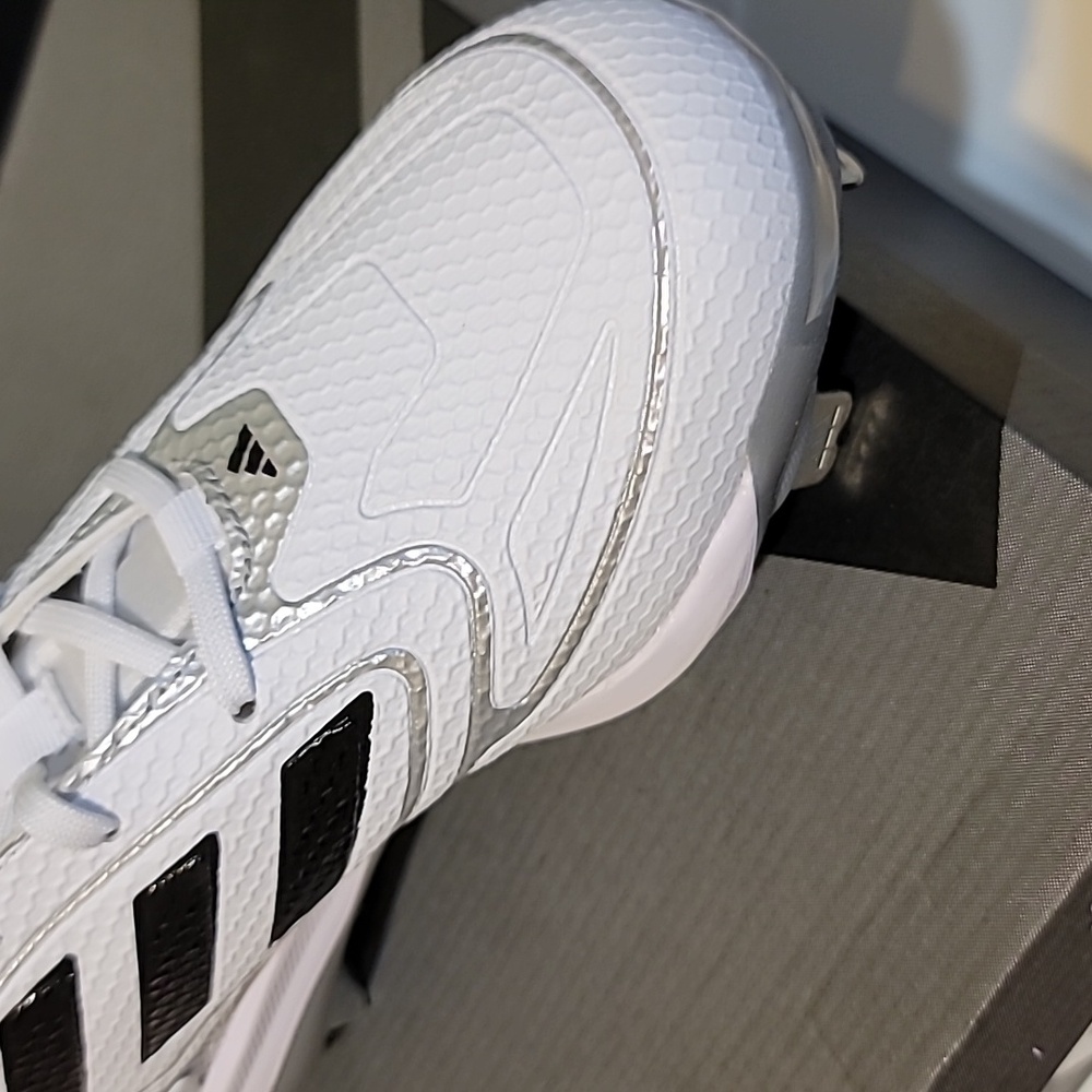 Adidas Adizero Women's PureHustle 3 TPU Cleats Softball White Black Cleats, 6.5 - Picture 5 of 10